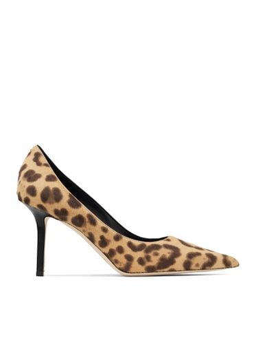 Natural color pony skin décolleté with leopard print - Woman - Jimmy Choo - Modalova