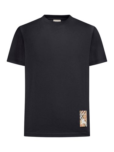 COTTON T-SHIRT WITH CHECK APPLICATION - Man - Burberry - Modalova