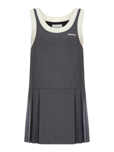 SHORT GRISAILLE DRESS - Woman - Miu Miu - Modalova