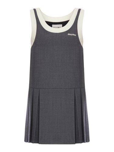 SHORT GRISAILLE DRESS - Woman - Miu Miu - Modalova