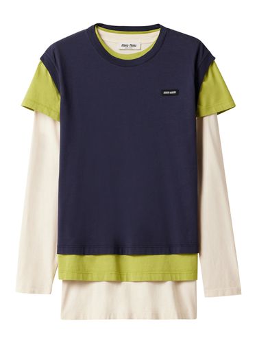 Set of three jersey t-shirts - Woman - Miu Miu - Modalova