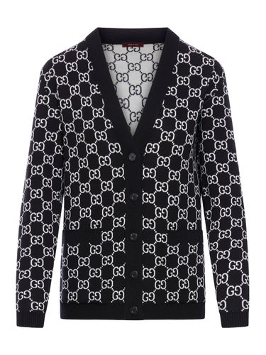 REVERSIBLE CARDIGAN IN WOOL JACQUARD GG - Woman - Gucci - Modalova