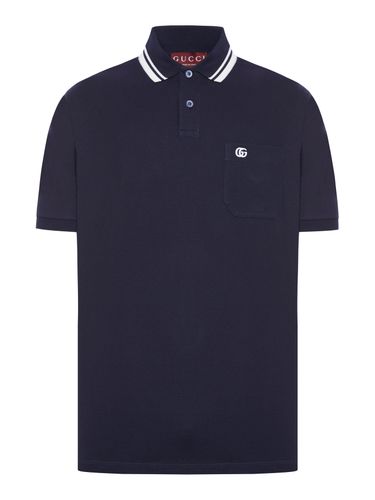 COTTON POLO WITH WEB DETAIL - Man - Gucci - Modalova