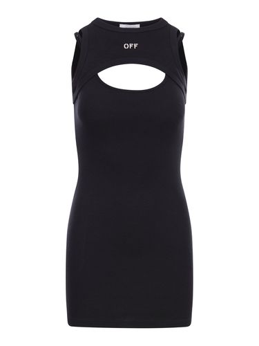 MINI DRESS WITH CUT OUT DETAIL - Woman - Off-white - Modalova