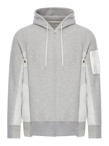 SPONGE SWEAT X NYLON TWILL HOODIE - Man - Sacai - Modalova