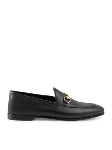 LEATHER MOCCASIN WITH CLAMP - - Woman - Gucci - Modalova