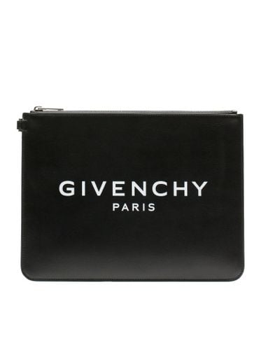 LEATHER CLUTCH WITH LOGO - Man - Givenchy - Modalova