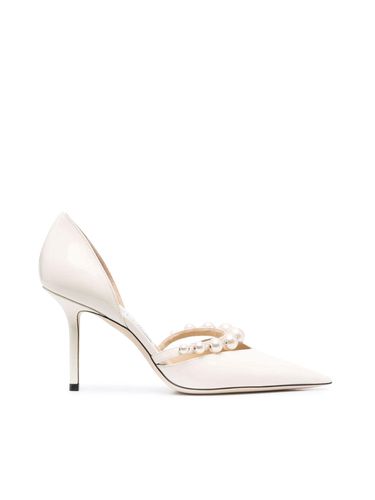 Black Patent Leather Pointed Pumps with Pearl Embellishment - - Woman - Jimmy Choo - Modalova