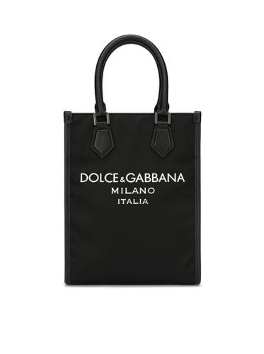 Small nylon bag with rubberized logo - - Man - Dolce & Gabbana - Modalova
