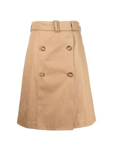 Belted cotton trench skirt - - Woman - Burberry - Modalova