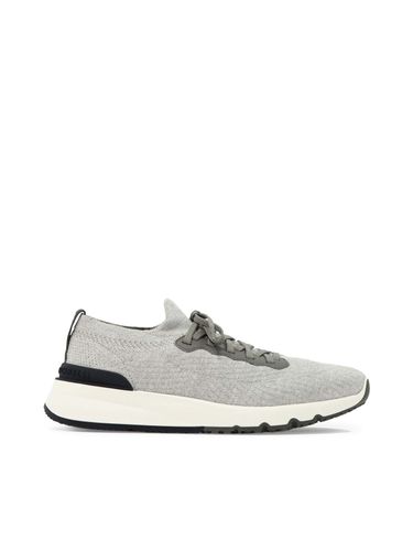 Knitted runners in cotton and semi-glossy calfskin - Man - Brunello Cucinelli - Modalova