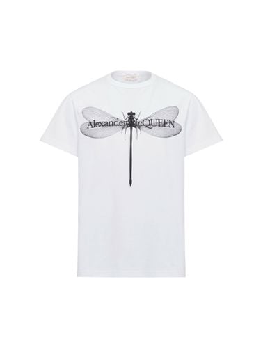 Men`s Dragonfly T-shirt in /black - - Man - Mcqueen - Modalova