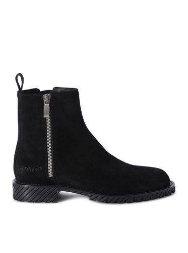 Round-toe suede ankle boots - Man - Off-white - Modalova