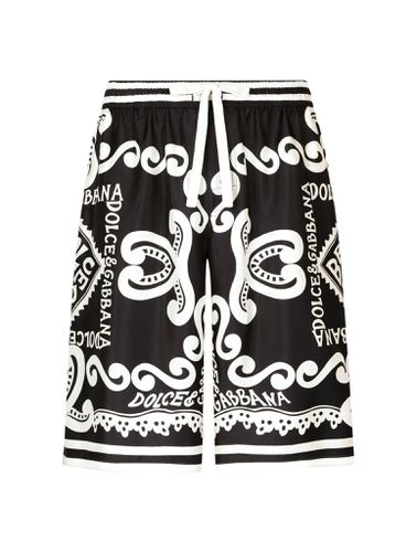Logo-print silk shorts - - Man - Dolce & Gabbana - Modalova