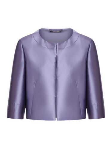 Cropped satin jacket - - Woman - Alberta Ferretti - Modalova