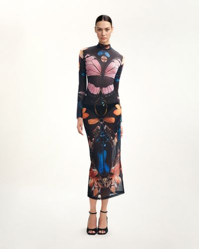 Sheer Butterfly and Beetle Gown - Multicolor - JW PEI - Modalova