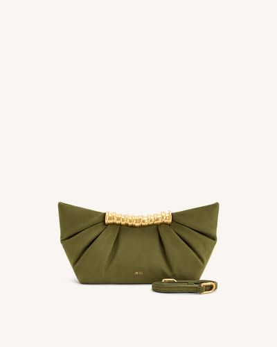 Leia Pleated Clutch - Dark Olive - JW PEI - Modalova