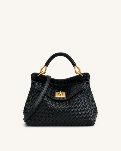 Lucia Classic Top Handle Woven Bag - Black - JW PEI - Modalova