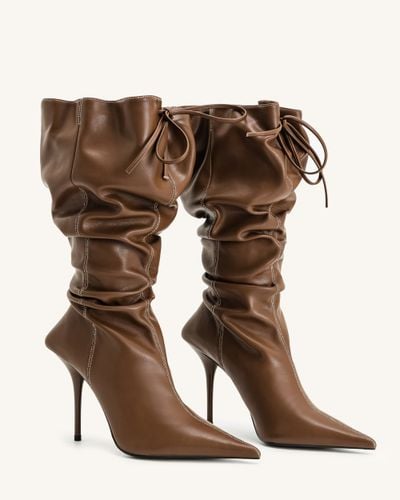 Olivia Leather High Heel Boots - Brown - JW PEI - Modalova