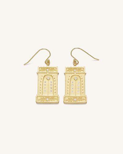 Roman Arch Earrings - 18ct Gold Plated & White Zircon - JW PEI - Modalova