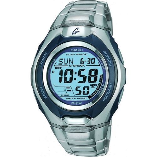 Men's Watch - G-Shock World Time Blue Digital Dial Silver Strap / MTG701-2VCR - Casio - Modalova