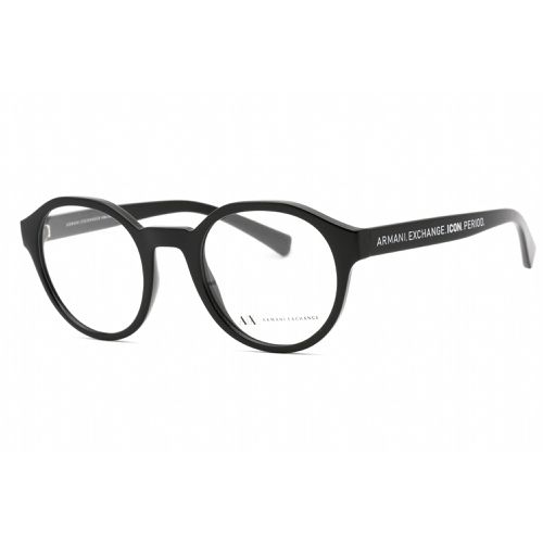 Men's Eyeglasses - Black Round Frame Clear Demo Lens / 0AX3085 8158 - Armani Exchange - Modalova