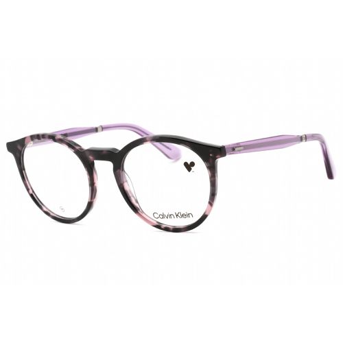 Unisex Eyeglasses - Violet Havana Round Frame Clear Lens / CK23515 528 - Calvin Klein - Modalova