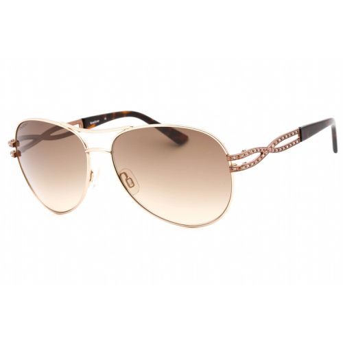 Women's Sunglasses - Gold Full Rim Avaitor Brown Gradient Lens Frame / BB7200 710 - Bebe - Modalova