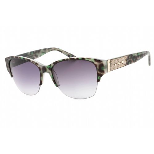 Women's Sunglasses - Olive Animal Plastic Half Rim Rectangular Frame / BB7196 300 - Bebe - Modalova