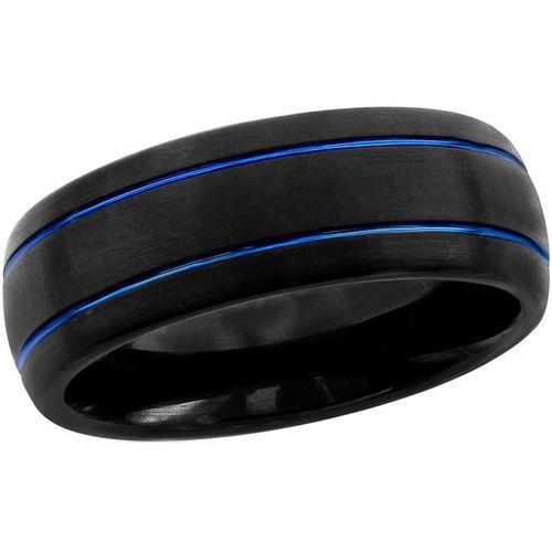 Men's Black and Blue Stripe Ring - SW-2086 - Blackjack - Modalova