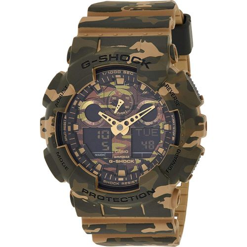 Men's Watch - G-Shock Analog-Digital Dial Camouflage Strap / GA-100CM-5ACR - Casio - Modalova