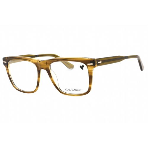 Men's Eyeglasses - Striped Olive Full Rim Rectangular Frame / CK22538 317 - Calvin Klein - Modalova