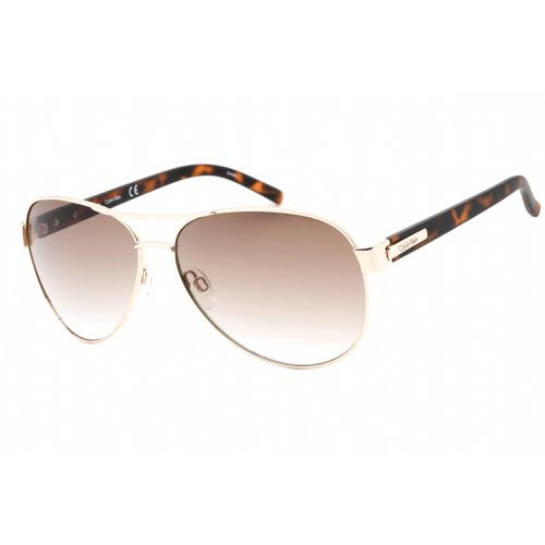 Unisex Sunglasses - Golden Full Rim Aviator Frame / R356S 718 - Calvin Klein Retail - Modalova