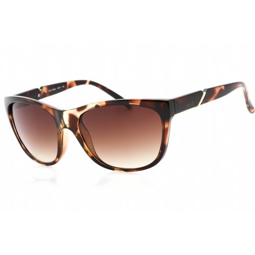 Women's Sunglasses - Dark Tortoise Square Plastic / R655S 206 - Calvin Klein Retail - Modalova