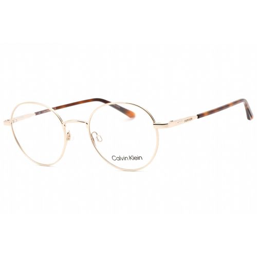 Unisex Eyeglasses - Shiny Gold Round Metal Frame Clear Lens / CK20315 717 - Calvin Klein - Modalova
