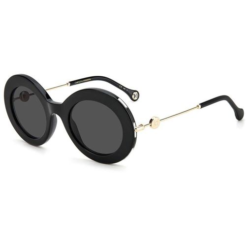 Women's Sunglasses - Black Round Frame Grey Lens / CH 0020/s 0807 - Carolina Herrera - Modalova