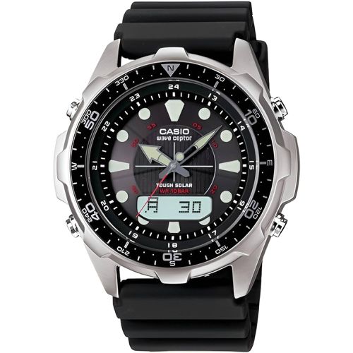 Men's Watch - Wave Ceptor Tough Solar Black Ana-Digi Dial Strap / WVA-320J-1E - Casio - Modalova