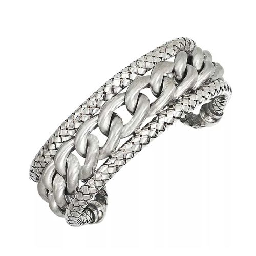 Italy Women's Bracelet - Traversa Wide Shiny Curb Chain Sterling Silver / VHB 858 M - Alisa - Modalova