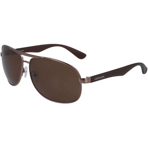 Men's Sunglasses - Full Rim Pilot Metal Frame Brown Lens / CK19315S 200 - Calvin Klein - Modalova