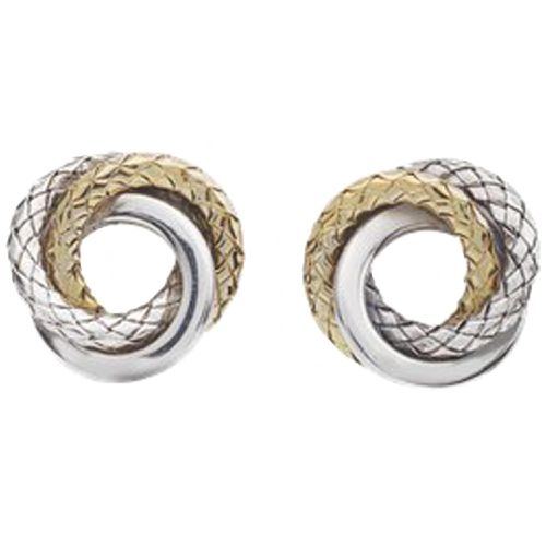 Italy Women's Earrings - Traversa Interlocking Circle 18K YG and Silver / VHE 1112 G - Alisa - Modalova