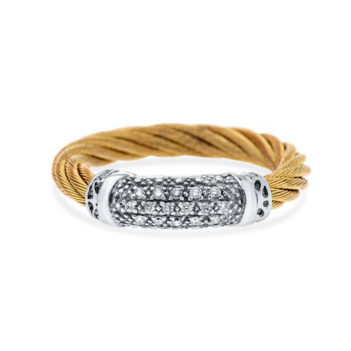 Stainless Steel and 18K White Gold, Diamond Band Ring Sz. 6.25 02-32-S353-11 - Alor - Modalova