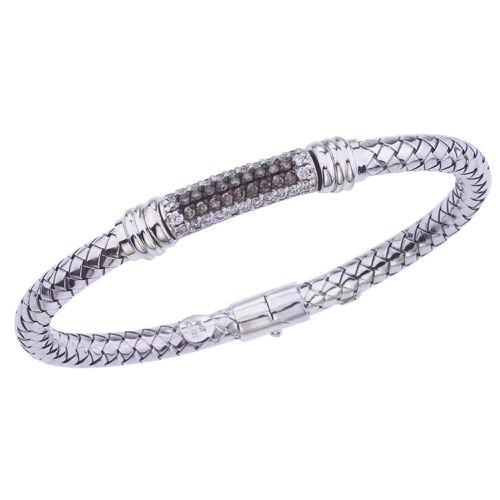 Italy Women's Bangle Bracelet - Traversa Oxidized 925 Sterling Silver / VHB 1138 DCW - Alisa - Modalova