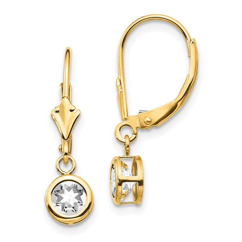 K 5mm Cubic Zirconia Leverback Earrings - Jewelry - Modalova