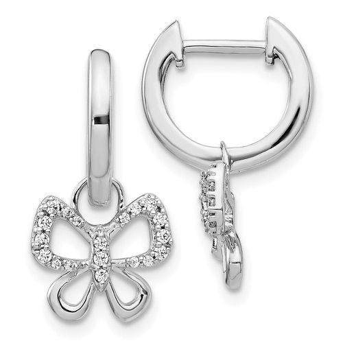 K White Gold Diamond Hoop Butterfly Earrings - Jewelry - Modalova