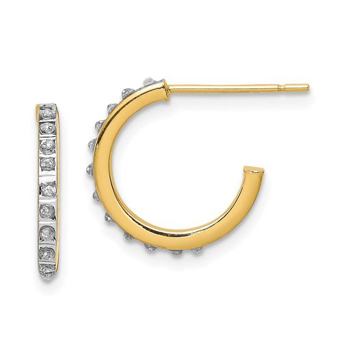 K Yellow Gold Diamond Fascination Petite Hoop Earrings - Jewelry - Modalova