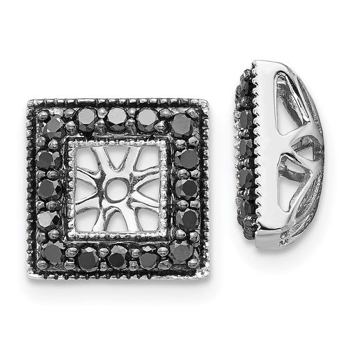 K White Gold Black Diamond Square Jacket Earrings - Jewelry - Modalova