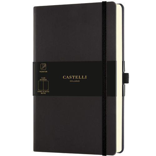A5 Notebook - Aquarela Ivory Pages Medium, Blank, Black Sepia / QC825-635 - Castelli - Modalova