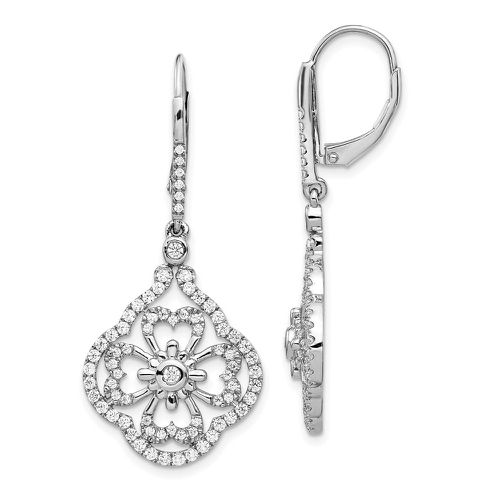 K White Gold Diamond Fancy Leverback Earrings - Jewelry - Modalova