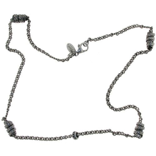 Italy Women's Necklace - Wrap Around Silver Metal Lobster Clasp, 17 inch / VHN 1093 - Alisa - Modalova