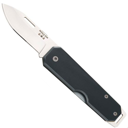 Knife - Aluminum Handle Steel Blade Black Folding, 3 7/8 inch / BS110BK - Bear & Son - Modalova
